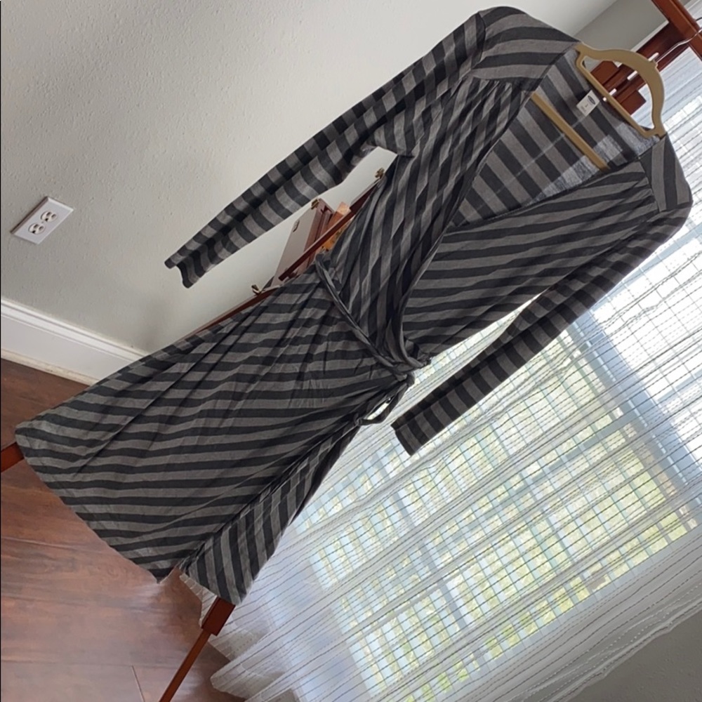 Old Navy Grey on Grey Long-sleeve Wrap Dress